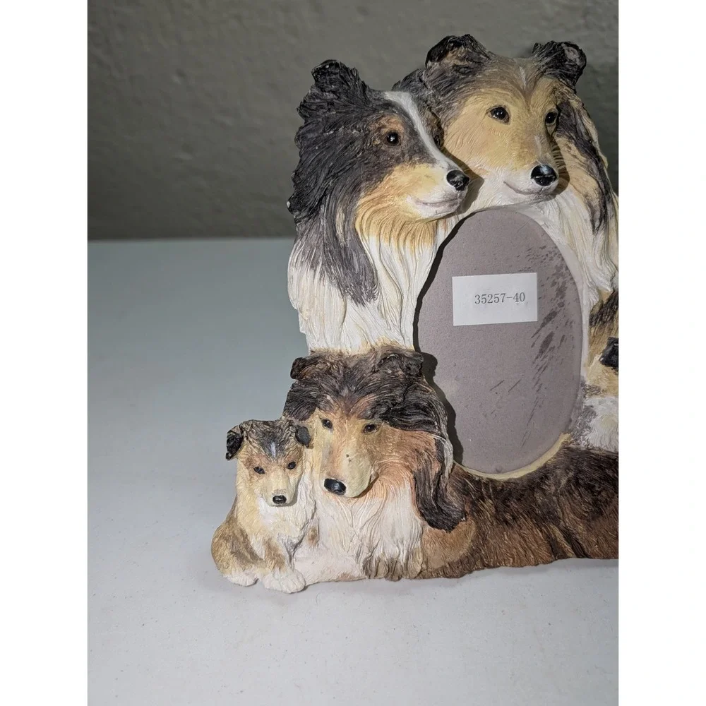 Collie‎ or Sheltie Dog Picture Photo Frame Black With 3D Effect Design 3.5